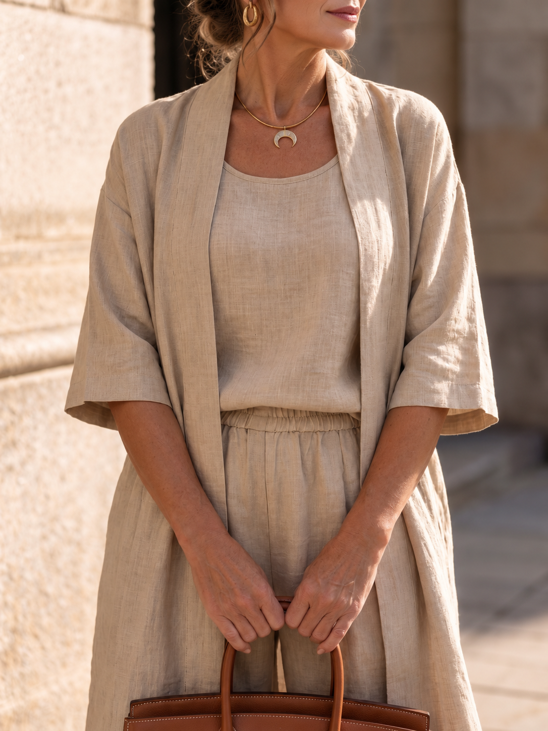 Luciana | Completo Tre Pezzi con Cardigan Lungo