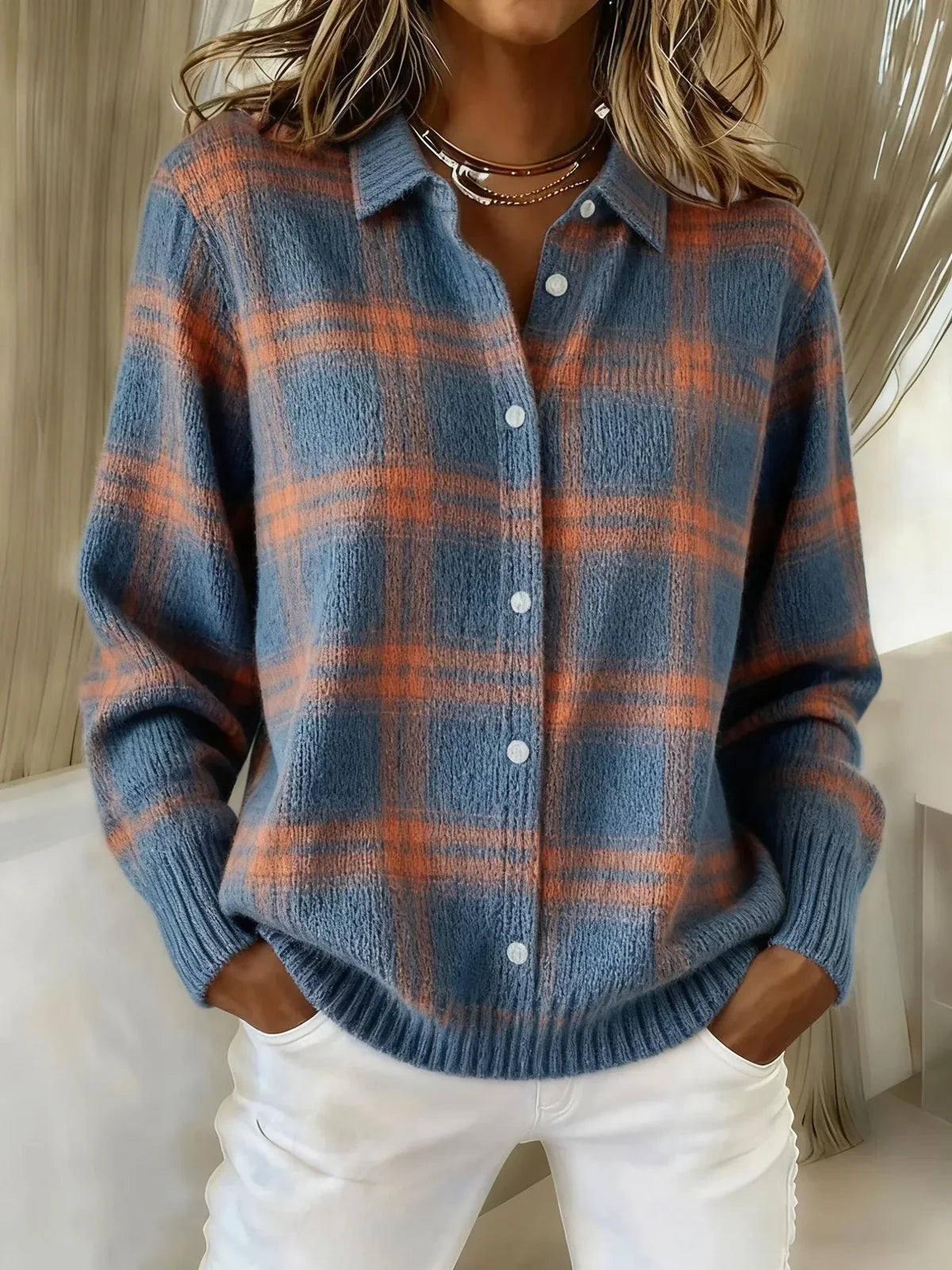 Giulia | Chaqueta de Punto de Cuadros