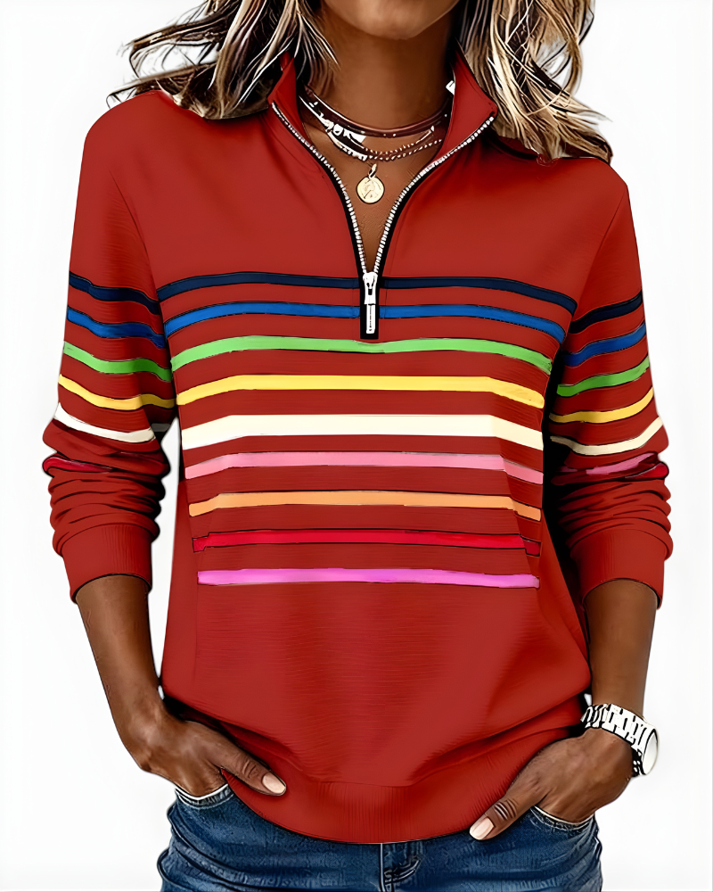 Monica | Maglione Striato con Zip