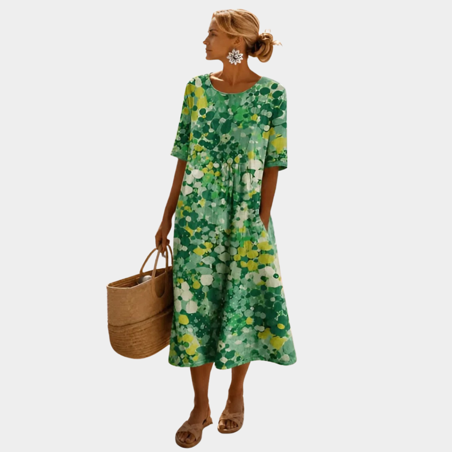 Elena | Abito midi floreale leggero e fluido
