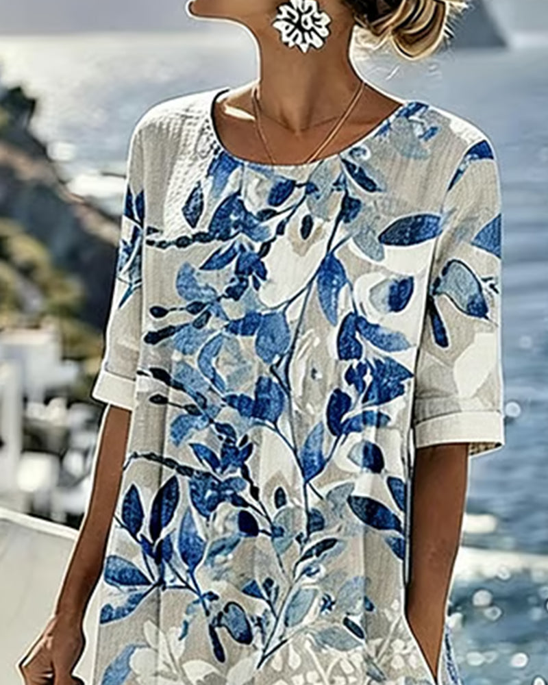 Alba | Vestito midi floreale leggero e svolazzante