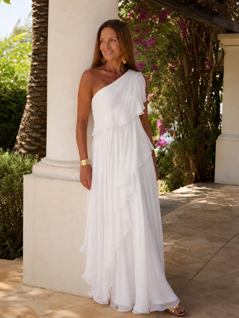 Giulia | Maxidress con rouches cadenti