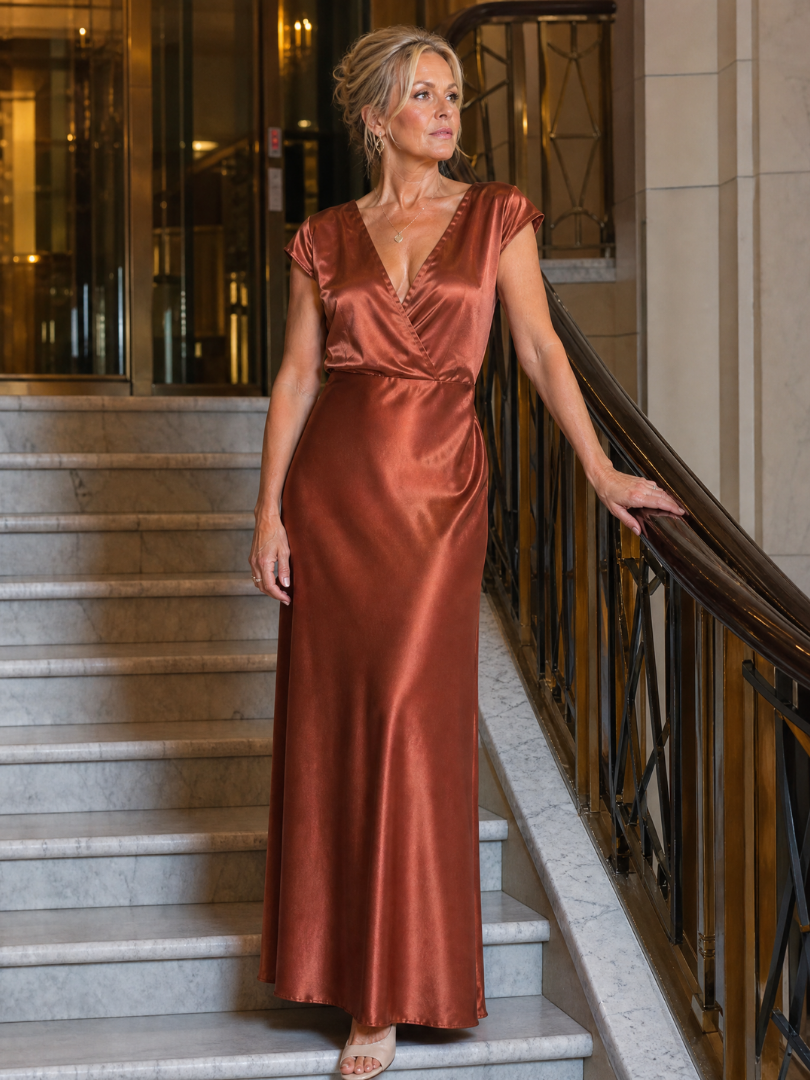 Giulia | Maxidress con top avvolgente e maniche corte