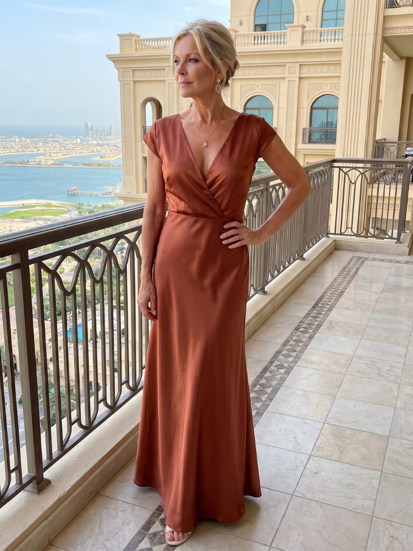 Giulia | Maxidress con top avvolgente e maniche corte