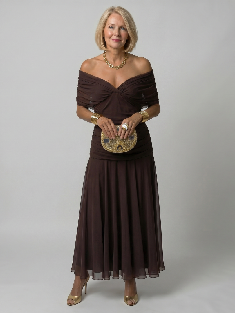 Giada | Abito Midi Off-Shoulder