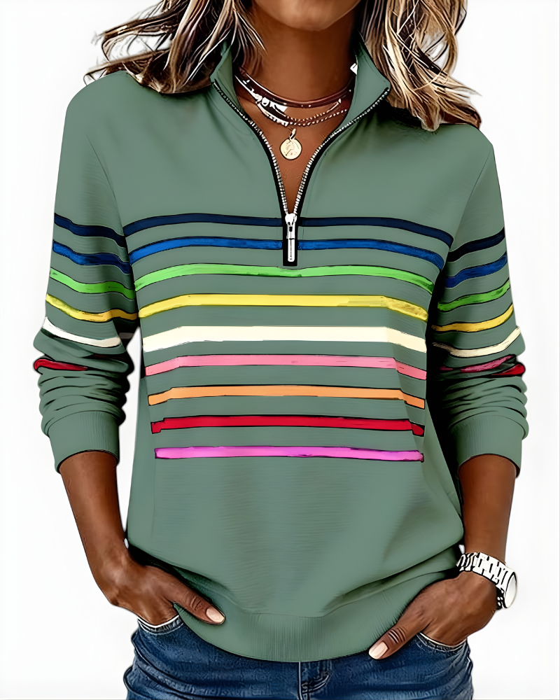 Monica | Maglione Striato con Zip