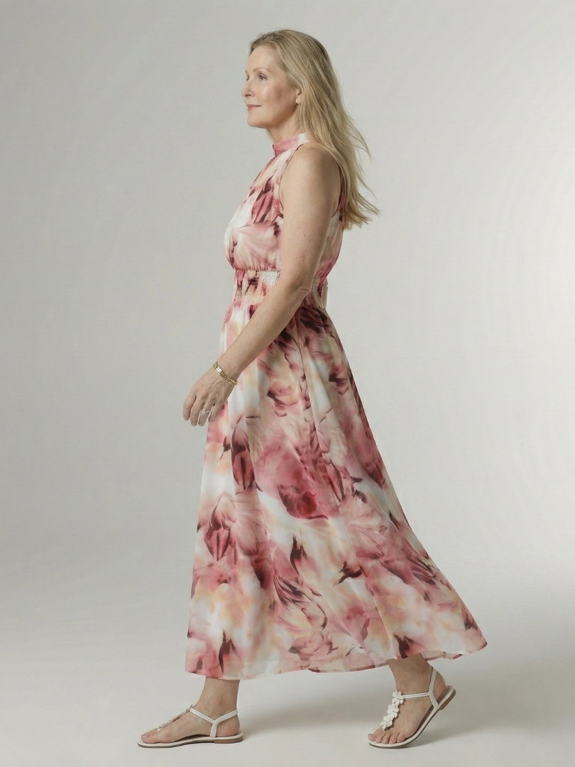 Laura | Abito Midi con Scollo All'Americana Arricciato