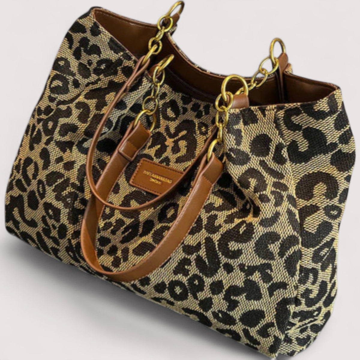 Levrier – Borsa da shopping in tela leopardata