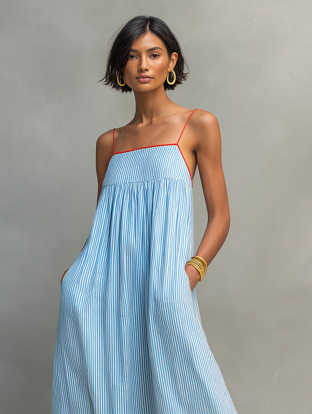 Azzurra | Abito Maxi Estivo a Righe