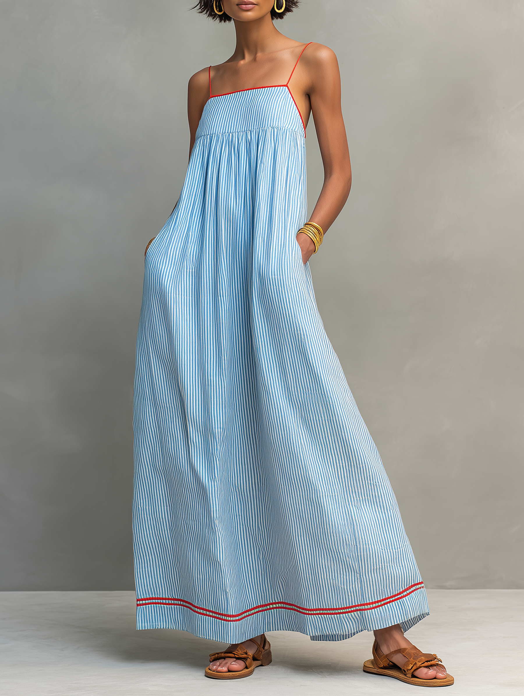 Azzurra | Abito Maxi Estivo a Righe
