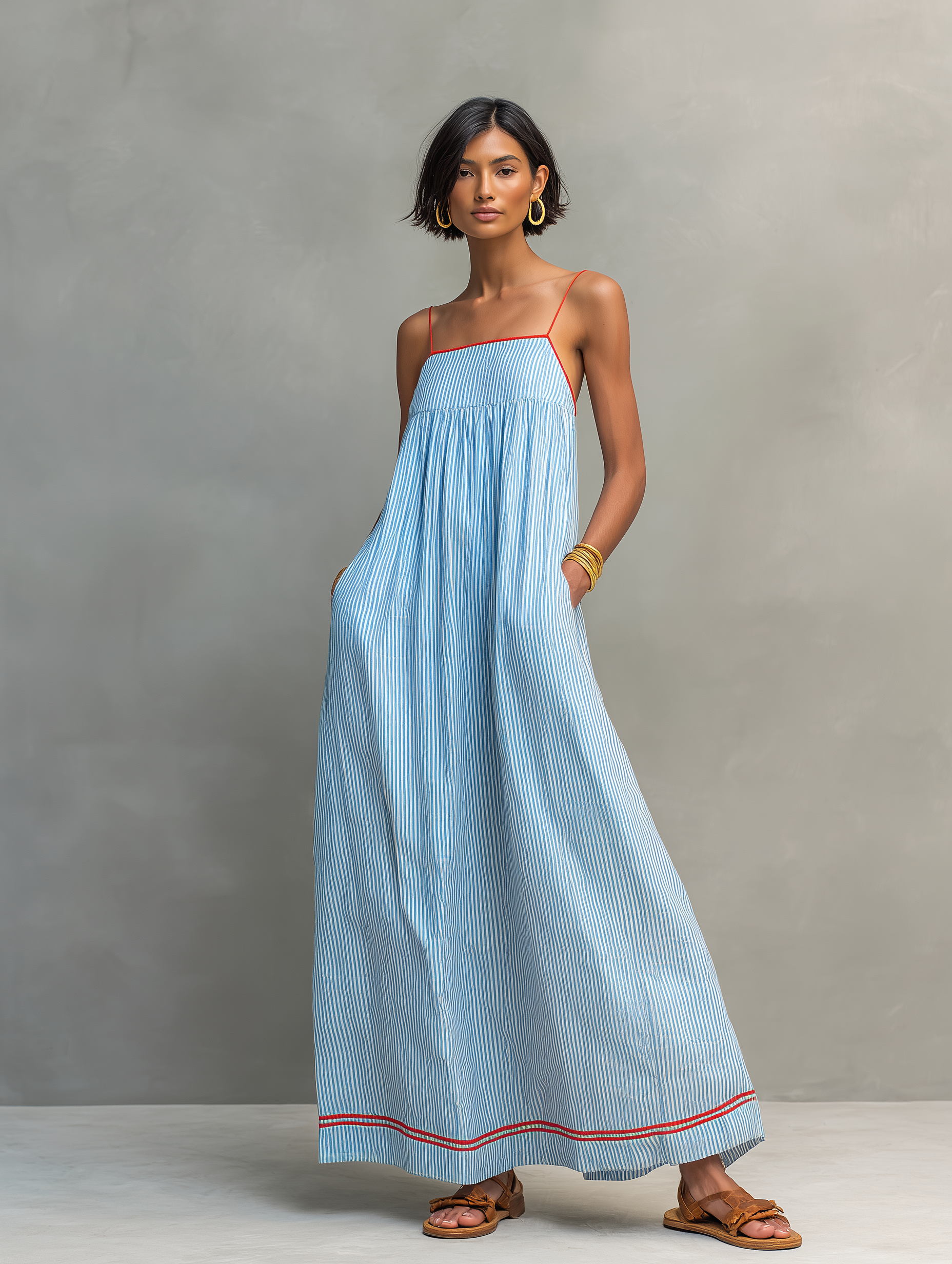 Azzurra | Abito Maxi Estivo a Righe