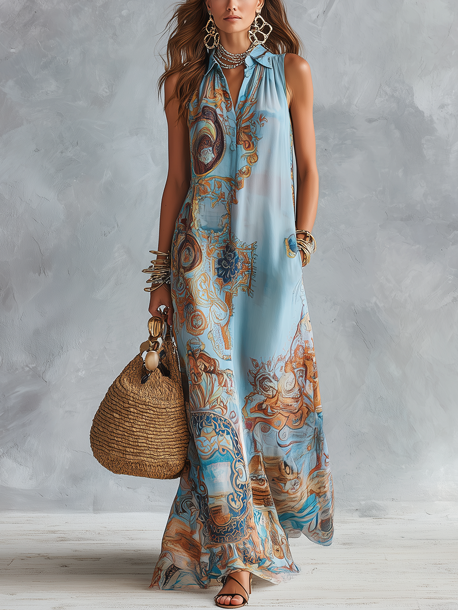 Azzurra | Abito Maxi Resort Mediterraneo