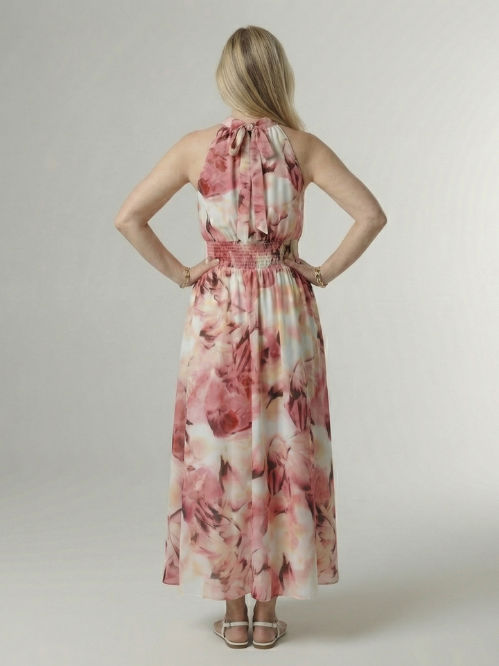 Laura | Abito Midi con Scollo All'Americana Arricciato