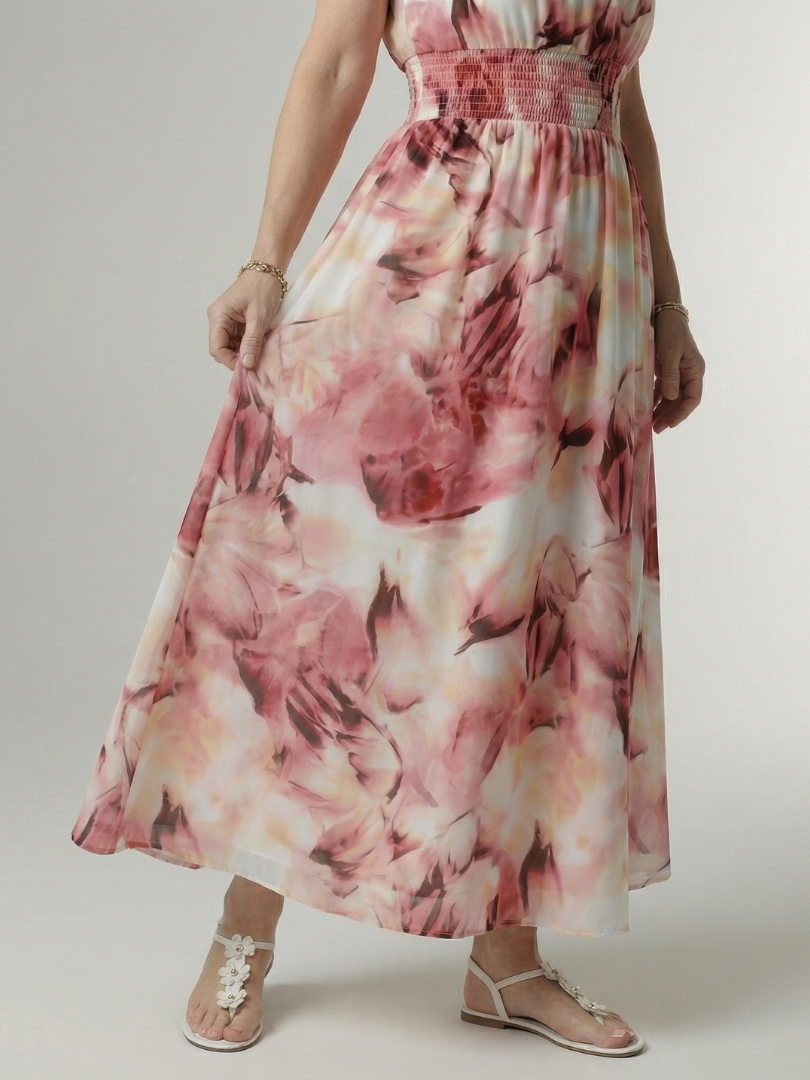 Laura | Abito Midi con Scollo All'Americana Arricciato