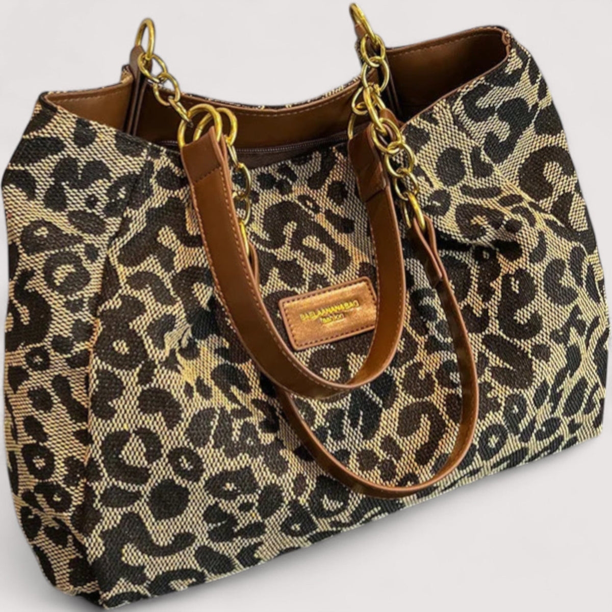 Levrier – Borsa da shopping in tela leopardata