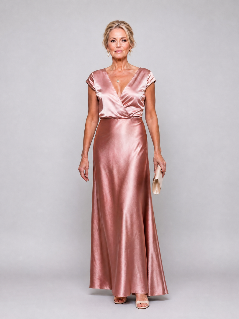 Giulia | Maxidress con top avvolgente e maniche corte