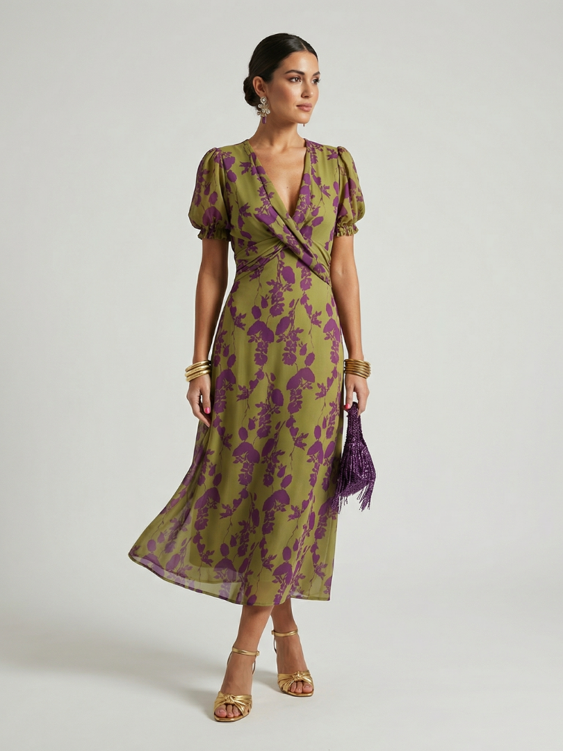Francesca | Abito midi floreale rilassato