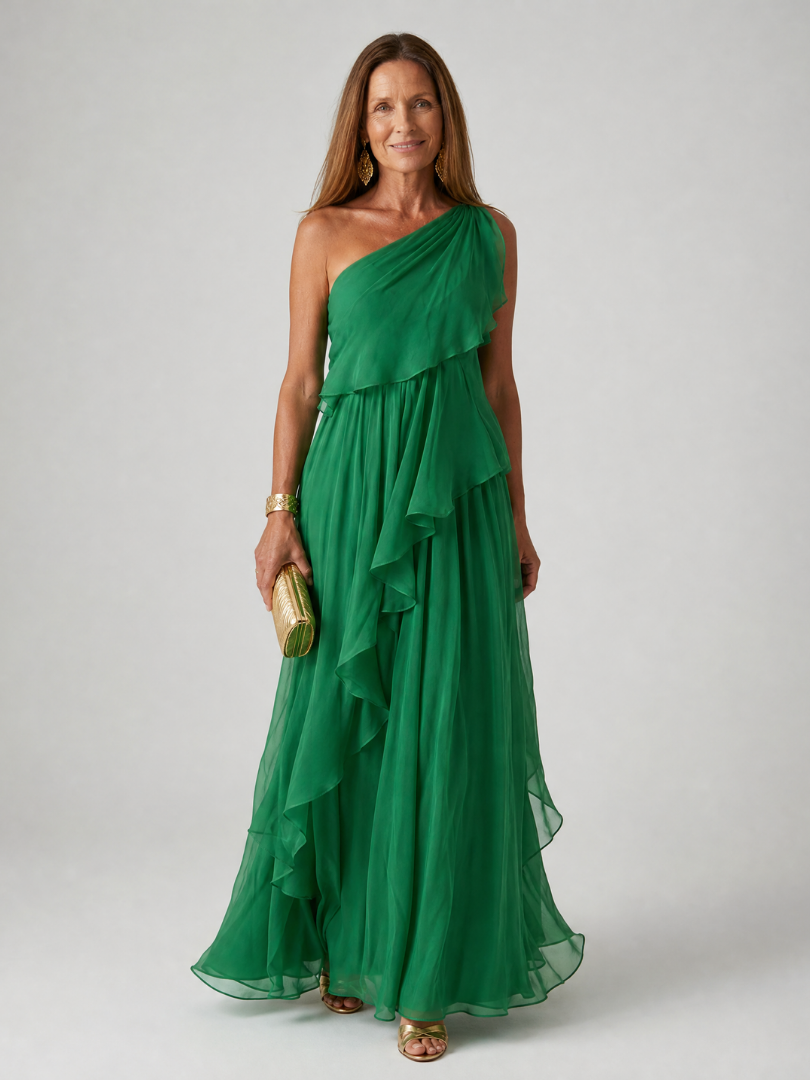 Giulia | Maxidress con rouches cadenti