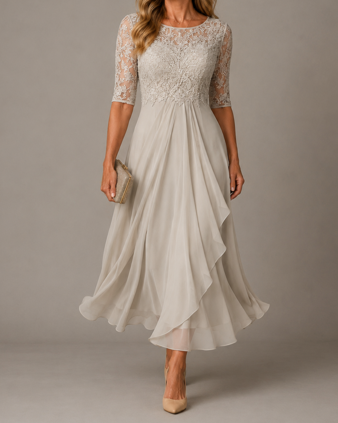 ROSA – IL ABITO MIDI IN PIZZO CHE VALORIZZA LA TUA SILHOUETTE