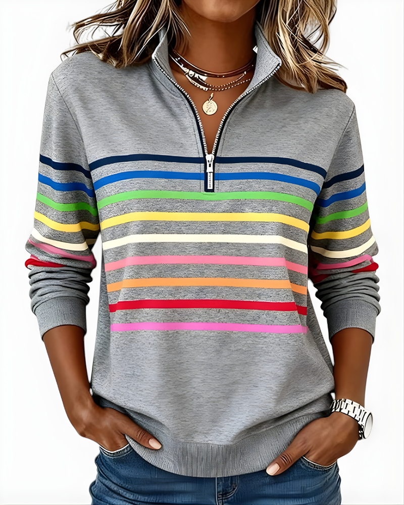 Monica | Maglione Striato con Zip