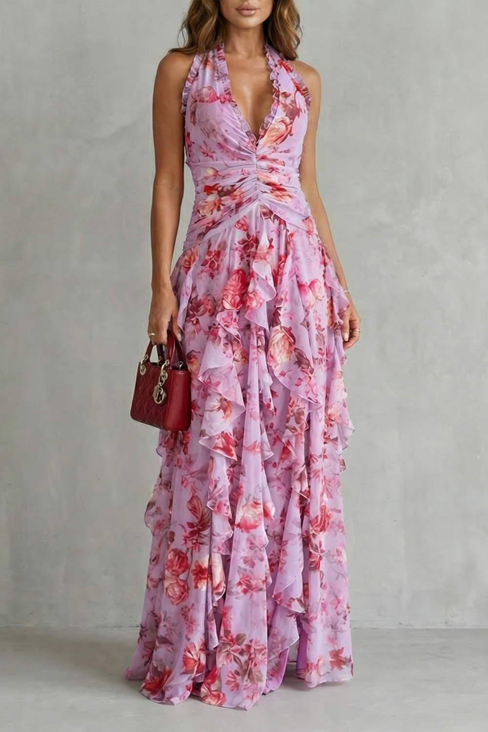 Serena | Abito Maxi Floreale Halter