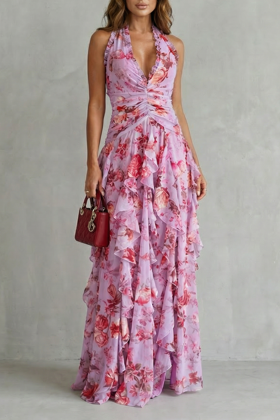 Serena | Abito Maxi Floreale Halter