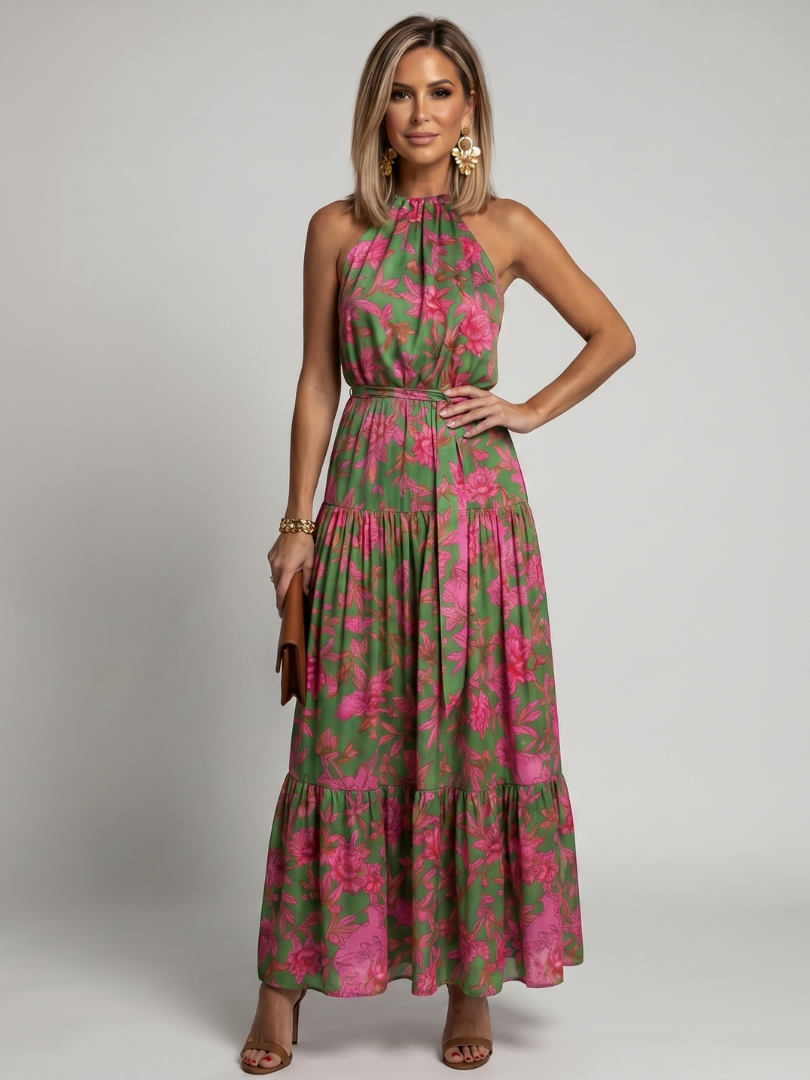 Carlotta | Abito midi drappeggiato con scollo all'americana