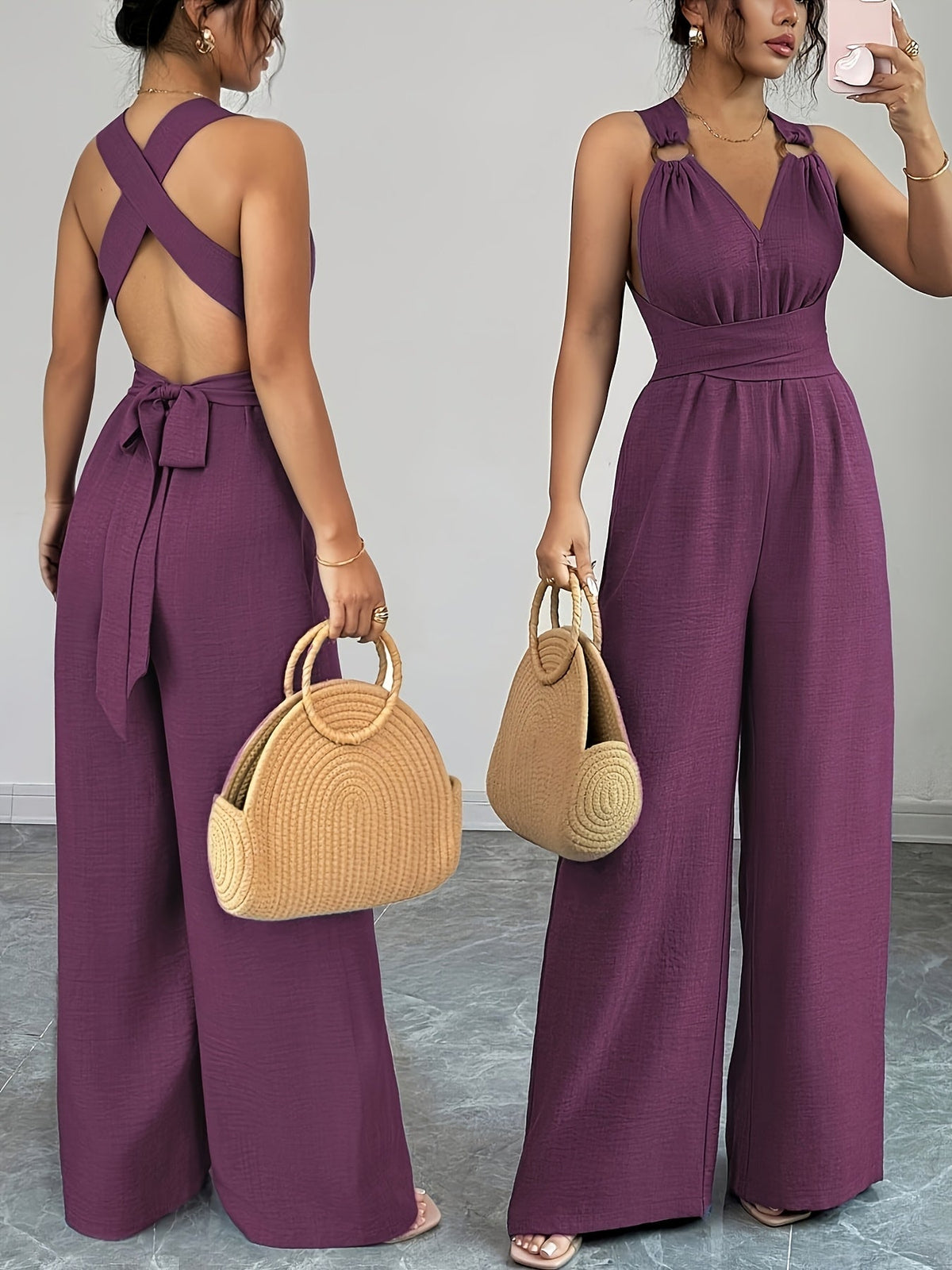 Valentina | Tuta Elegante con Schiena Incrociata