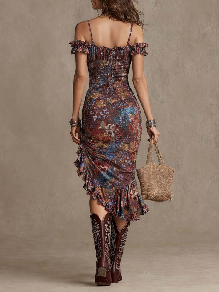 Valeria | Abito Midi Boho in Raso