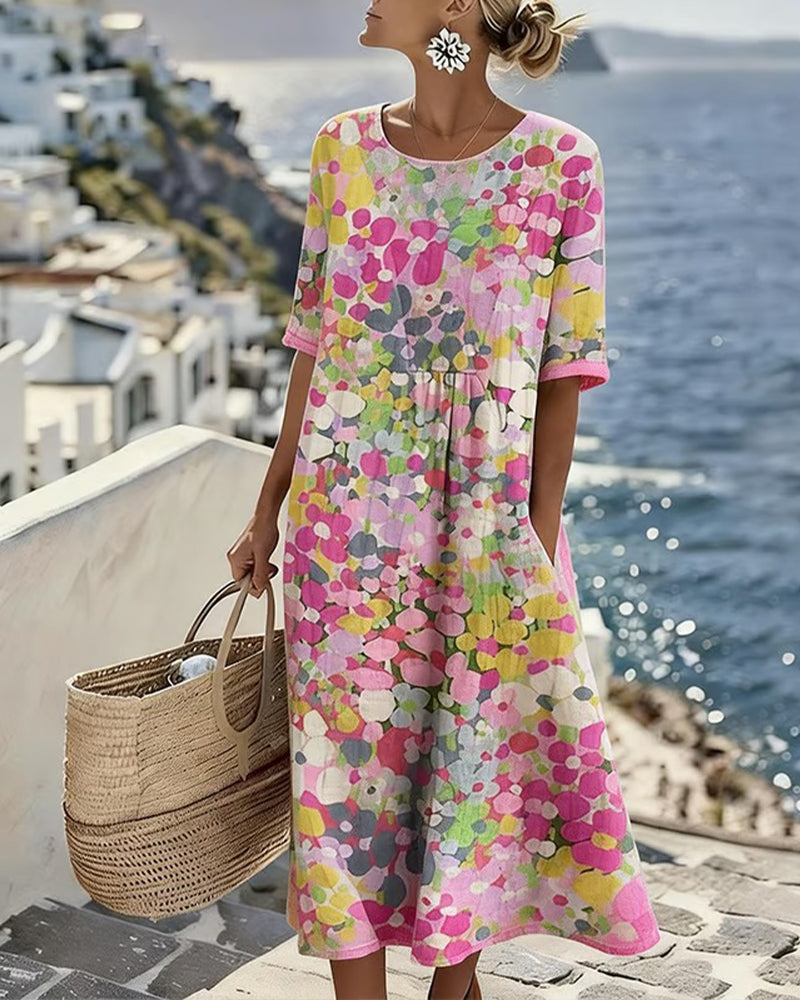 Elena | Vestito midi floreale leggero e morbido