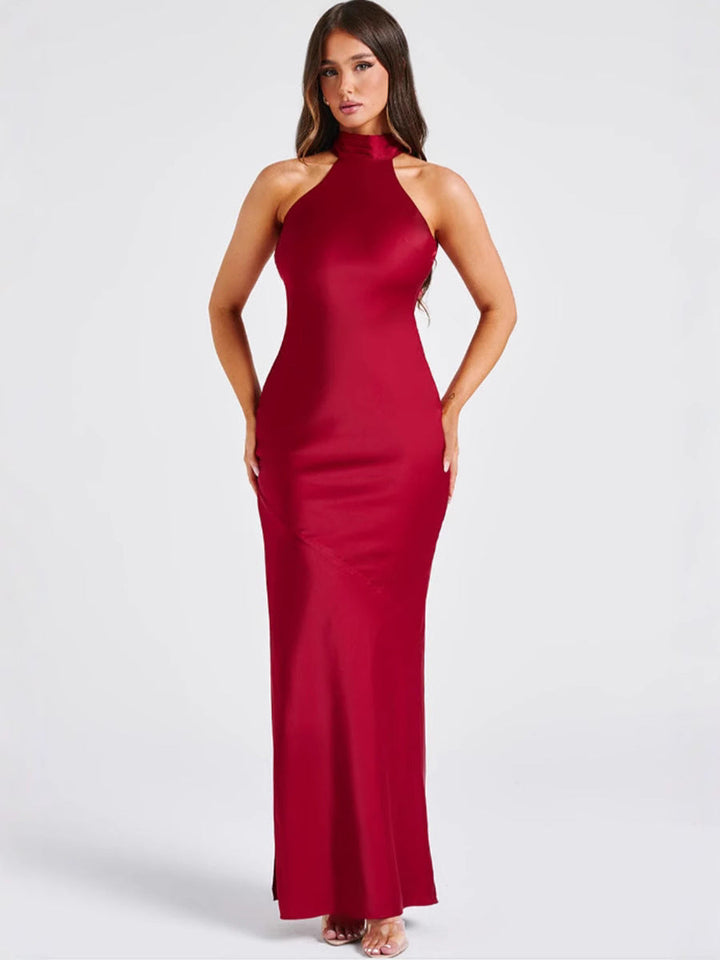 ZEYNEP | Elegante Maxibito in Satin con Scollo Halter