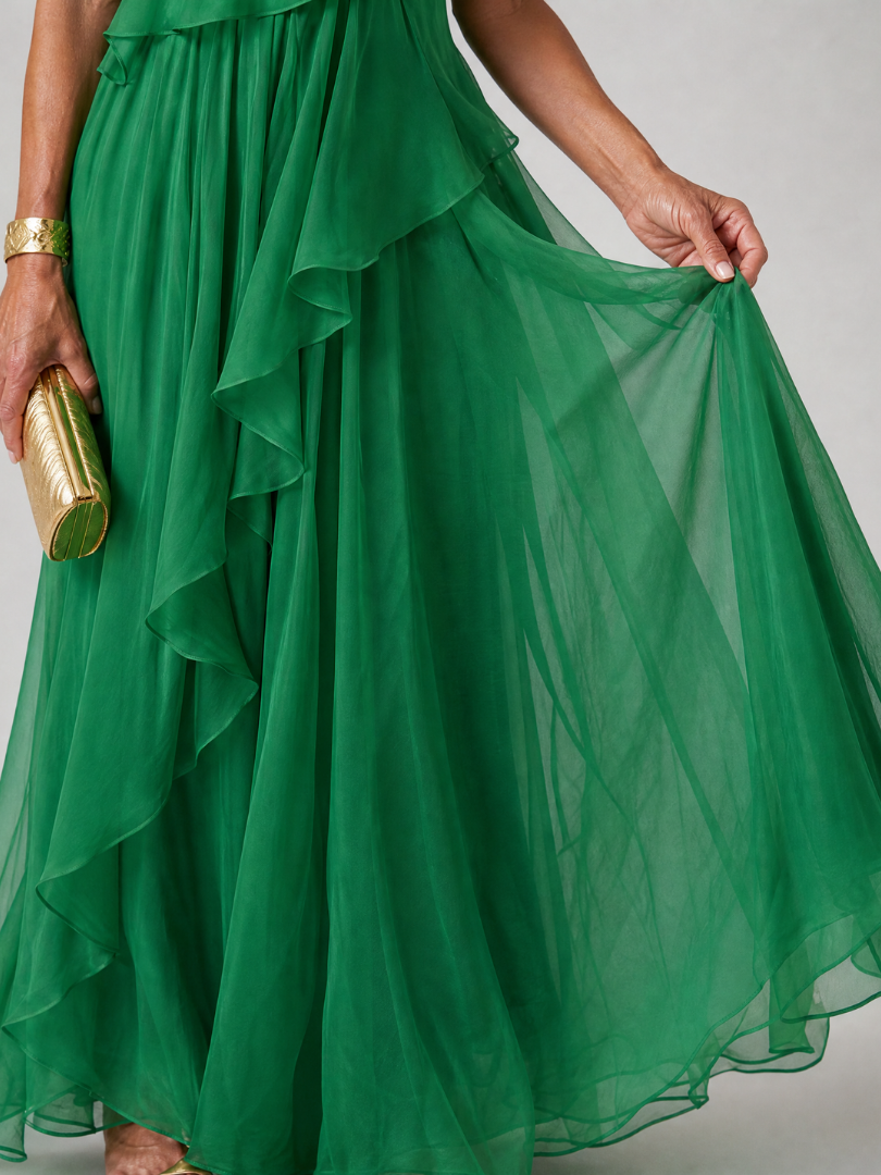 Giulia | Maxidress con rouches cadenti