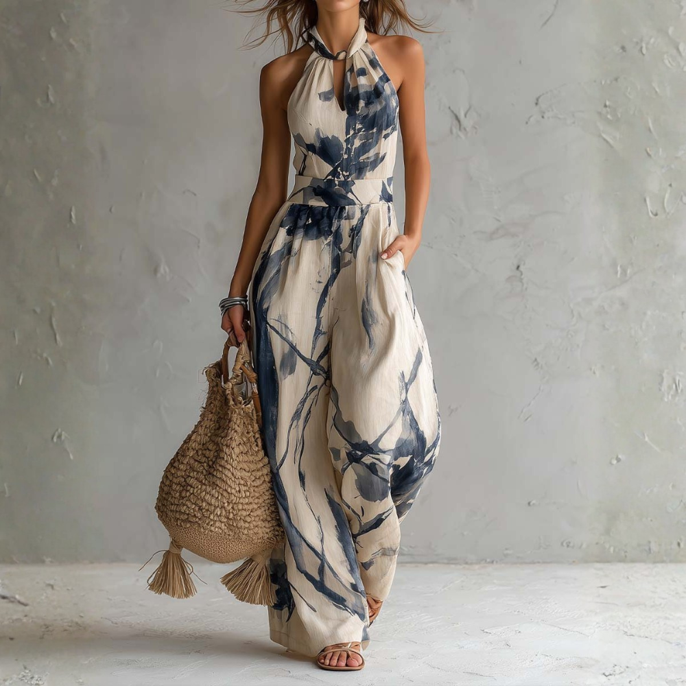 Marisol | Mono elegante con stampa artistica e silhouette fluida