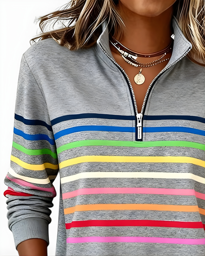 Monica | Maglione Striato con Zip
