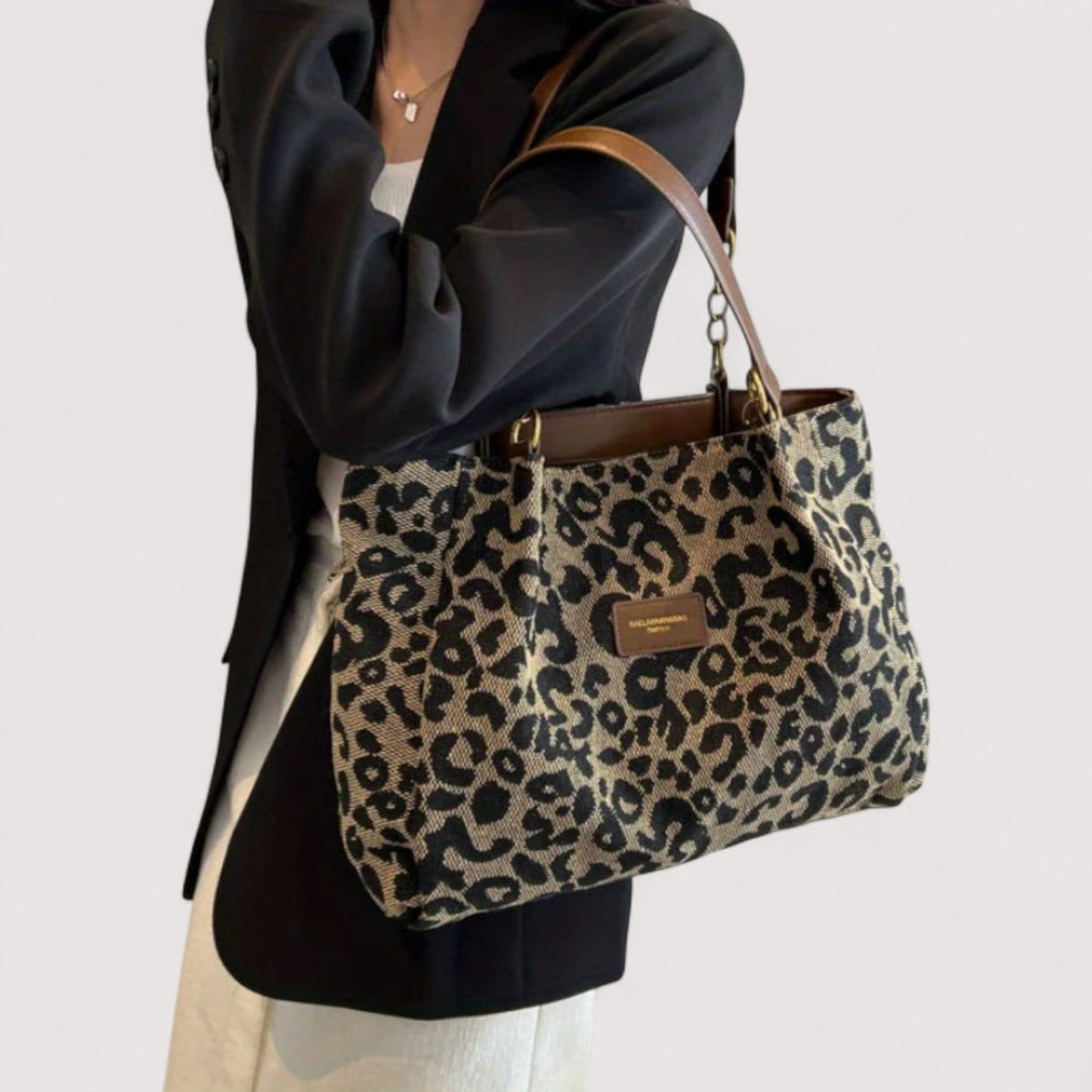 Levrier – Borsa da shopping in tela leopardata