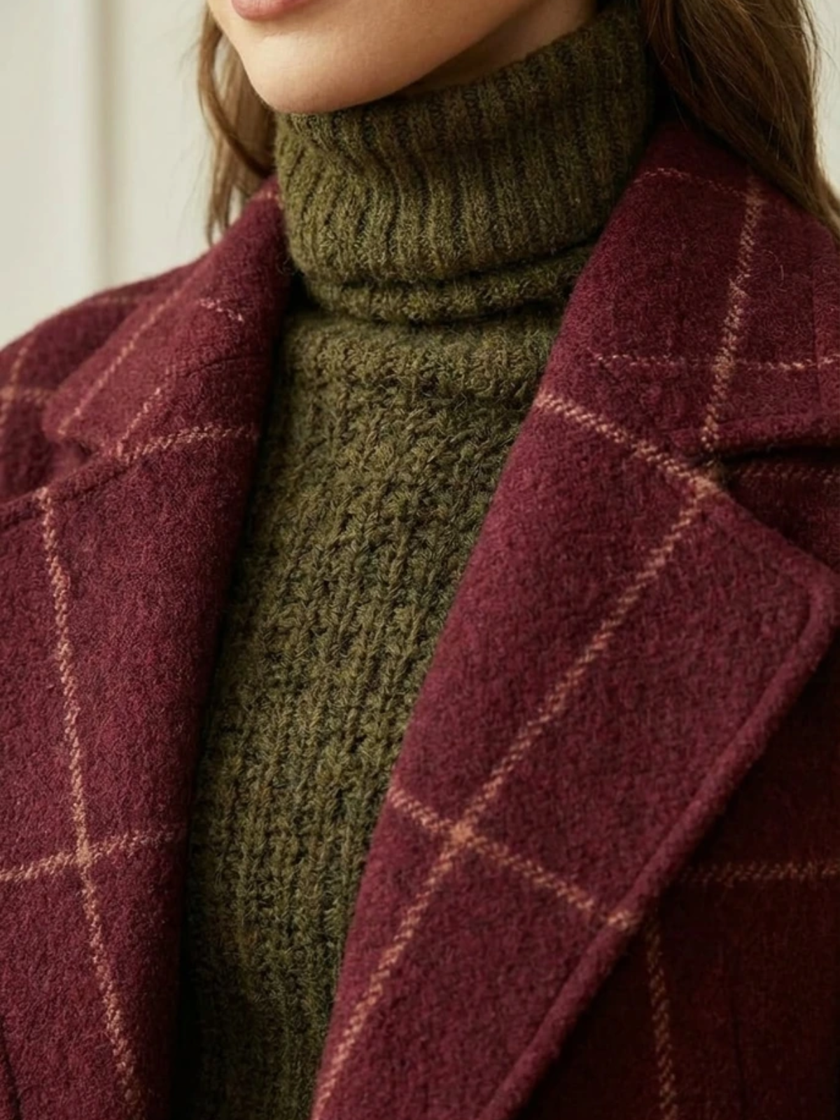 Paola | Cappotto lungo in lana a quadri senza tempo