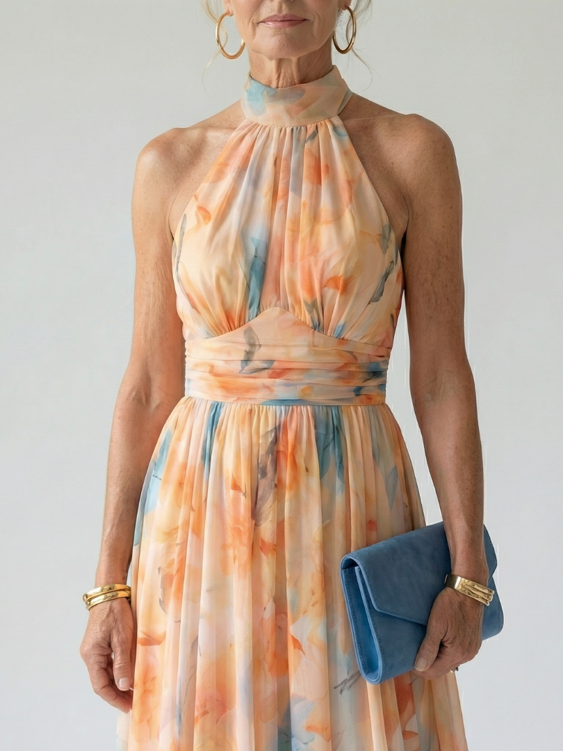 Emilia | Abito midi con scollo all'americana morbido