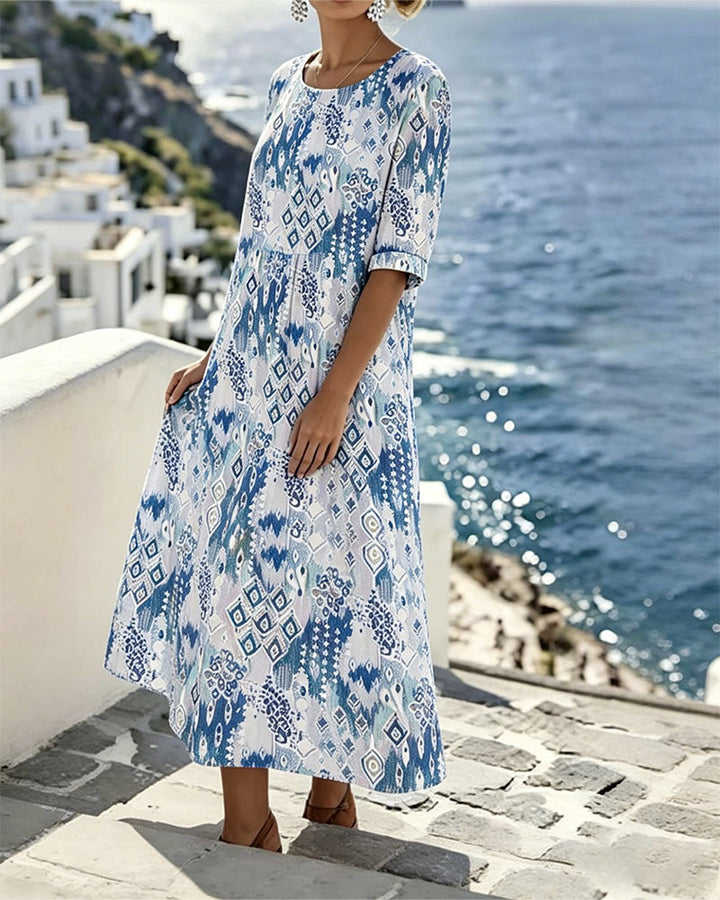 Emma | Vestito midi floreale leggero e fluido