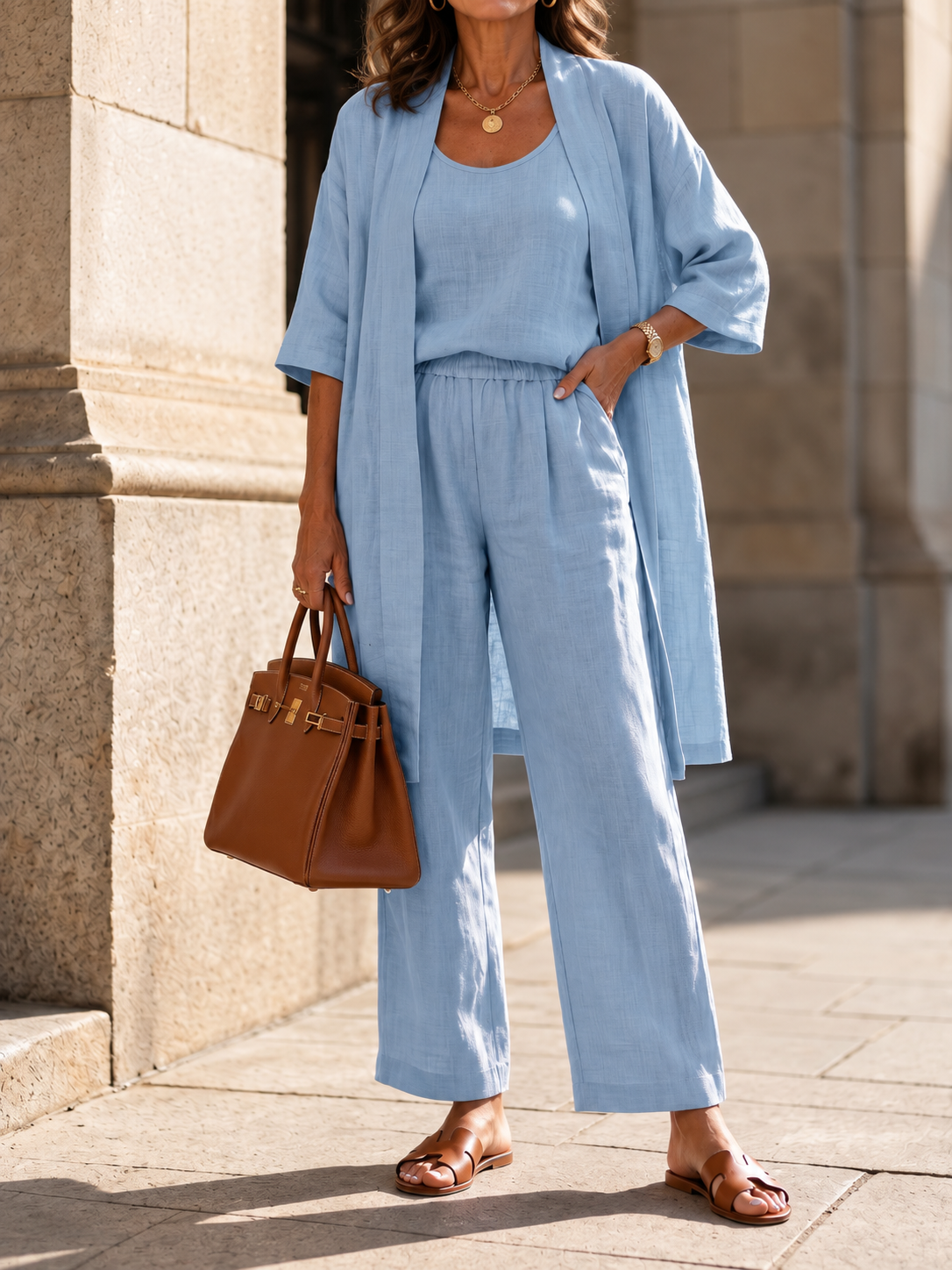 Luciana | Completo Tre Pezzi con Cardigan Lungo
