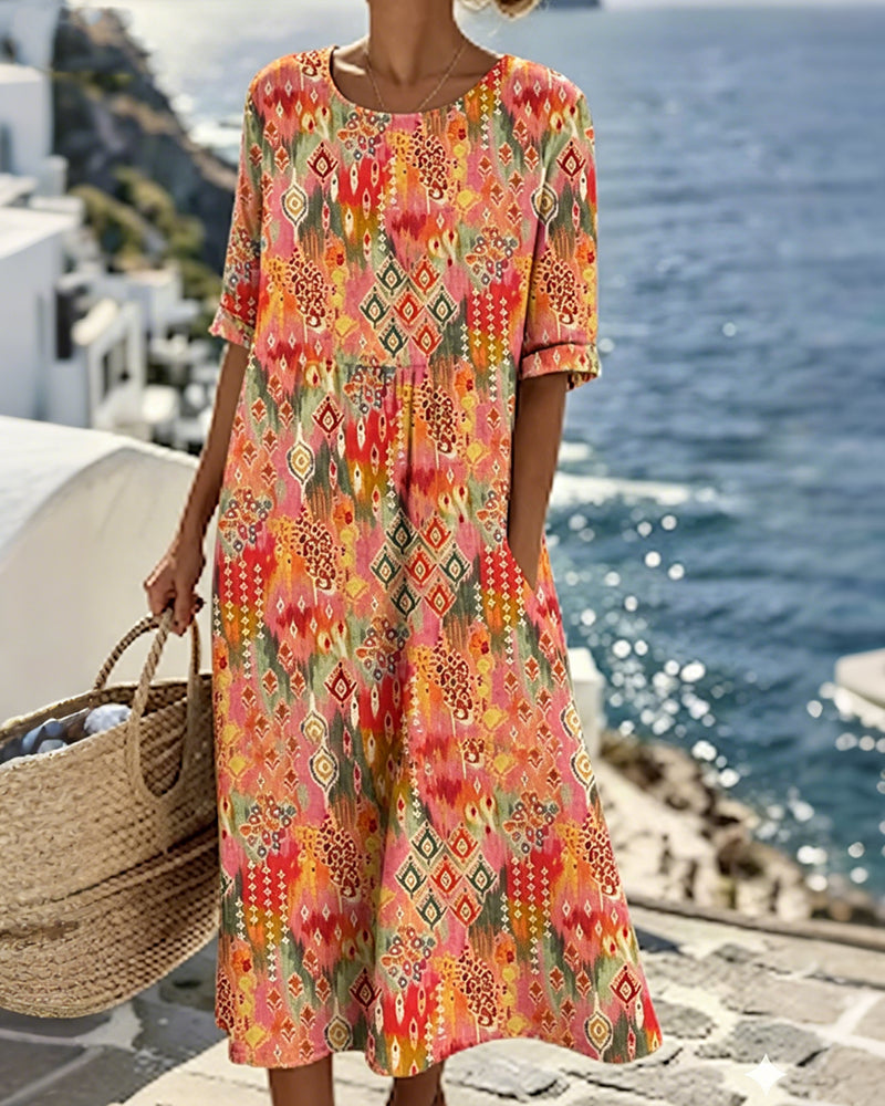 Emma | Vestito midi floreale leggero e fluido