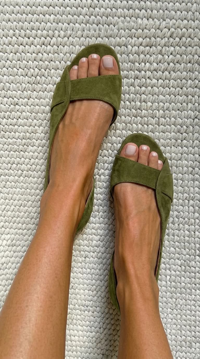 Sandali Slingback Casual Bassi Open-Toe in Finta Suede
