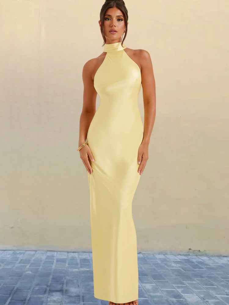ZEYNEP | Elegante Maxibito in Satin con Scollo Halter