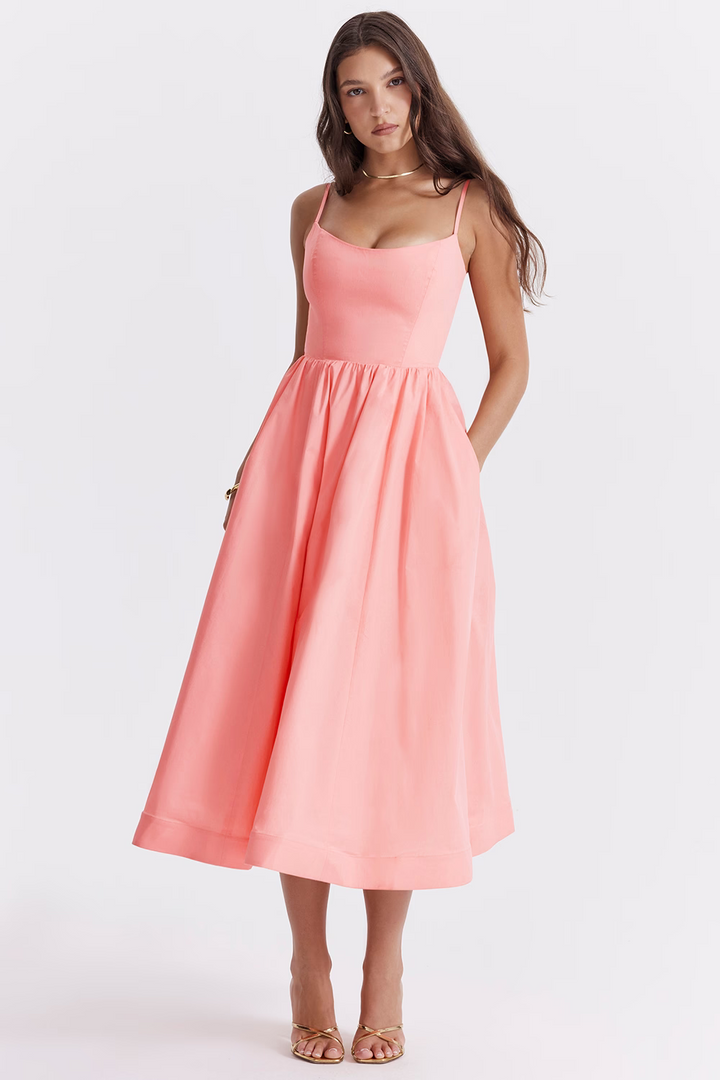 Cecilia | Elegante Abito Midi con Corsetto Estivo