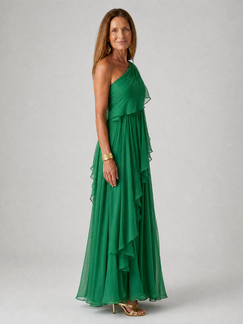 Giulia | Maxidress con rouches cadenti