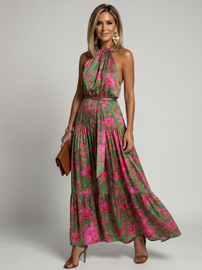 Carlotta | Abito midi drappeggiato con scollo all'americana