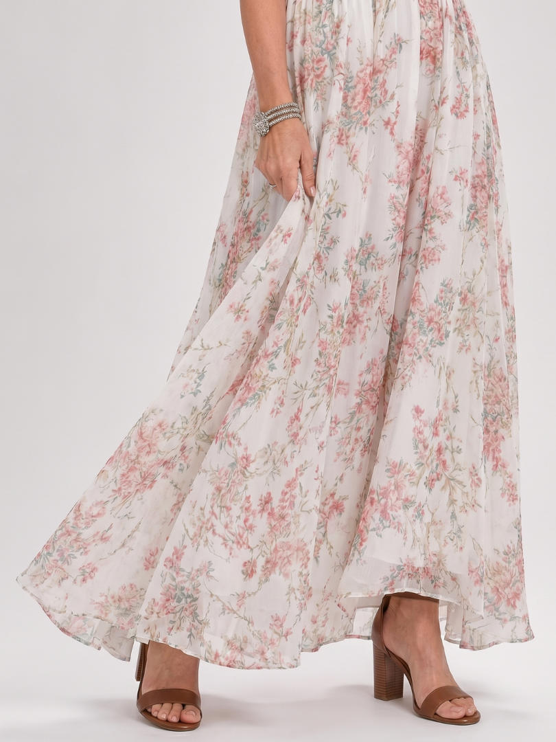Isabella | Abito midi fluido con stampa floreale