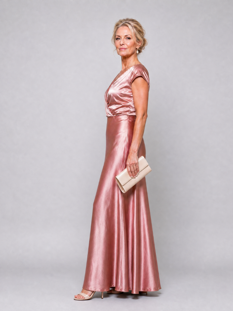 Giulia | Maxidress con top avvolgente e maniche corte