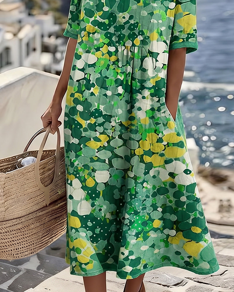 Elena | Vestito midi floreale leggero e fluido
