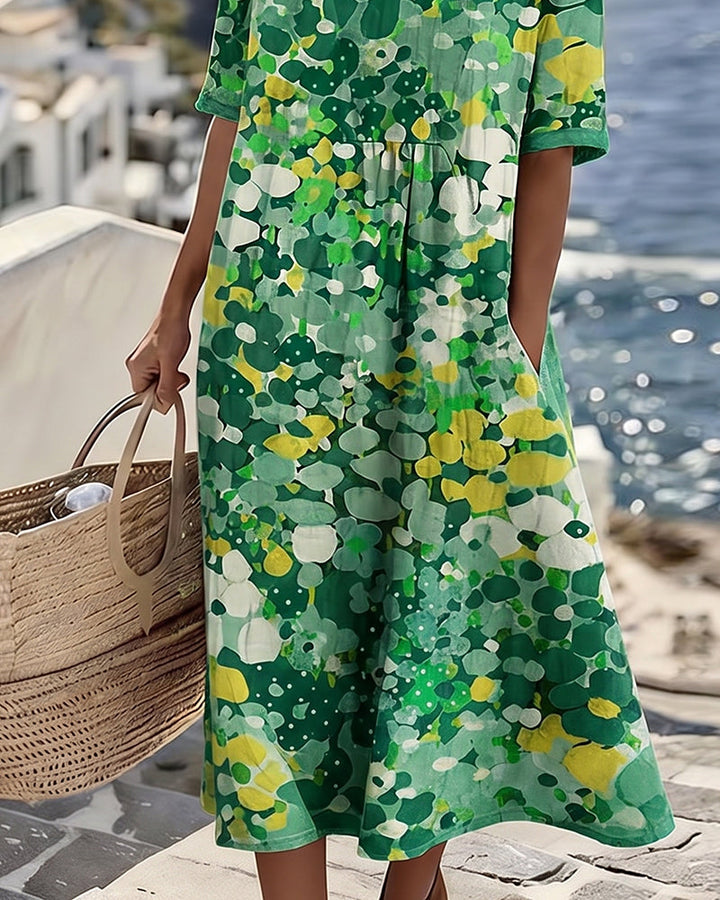 Elena | Vestito midi floreale leggero e fluido