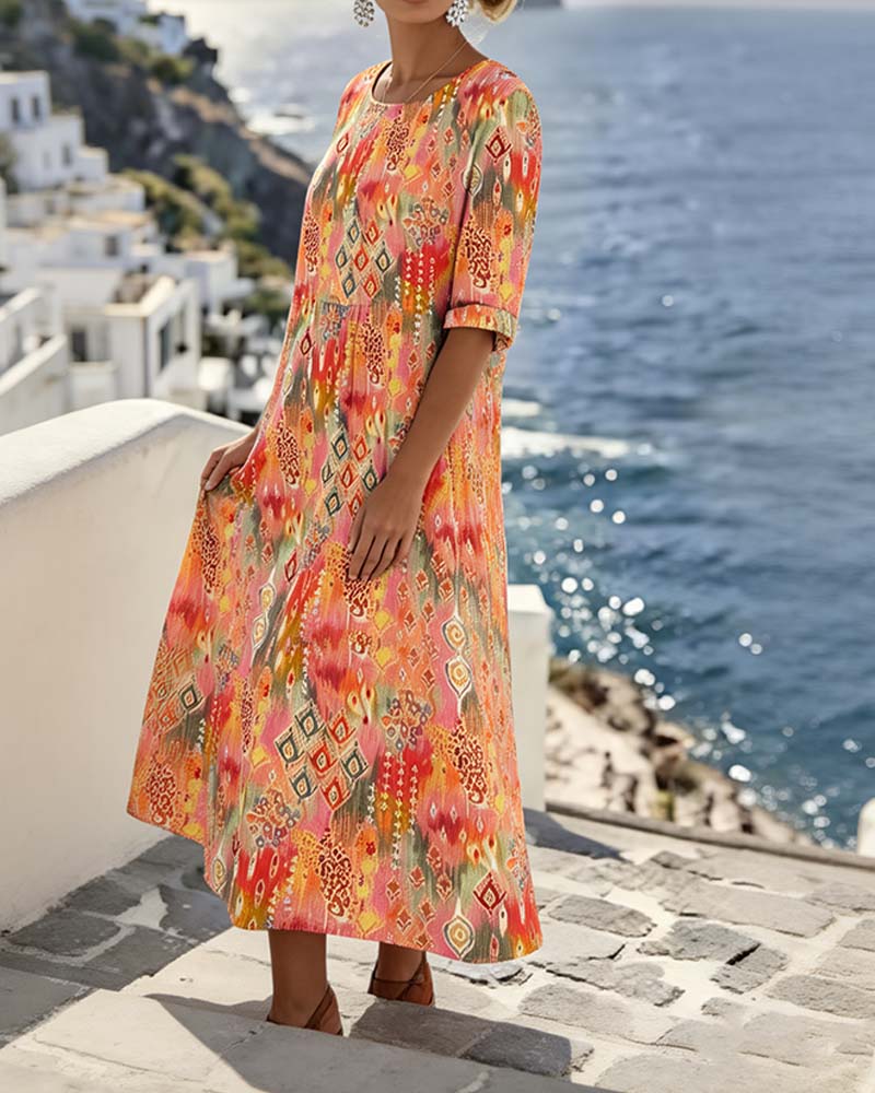 Emma | Vestito midi floreale leggero e fluido